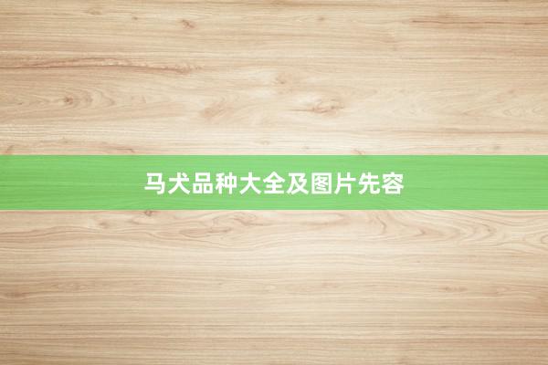 马犬品种大全及图片先容